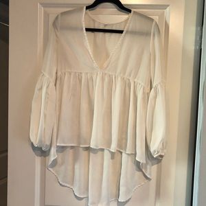 Boutique White Sheer Tunic